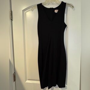 LBD Mini Bodycon Black Dress Front Slit Small EUC